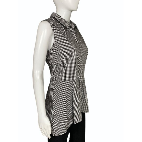 Saks Fifth Avenue Womens Large Gingham Sleeveless Button Front Tunic - Picture 4 of 8